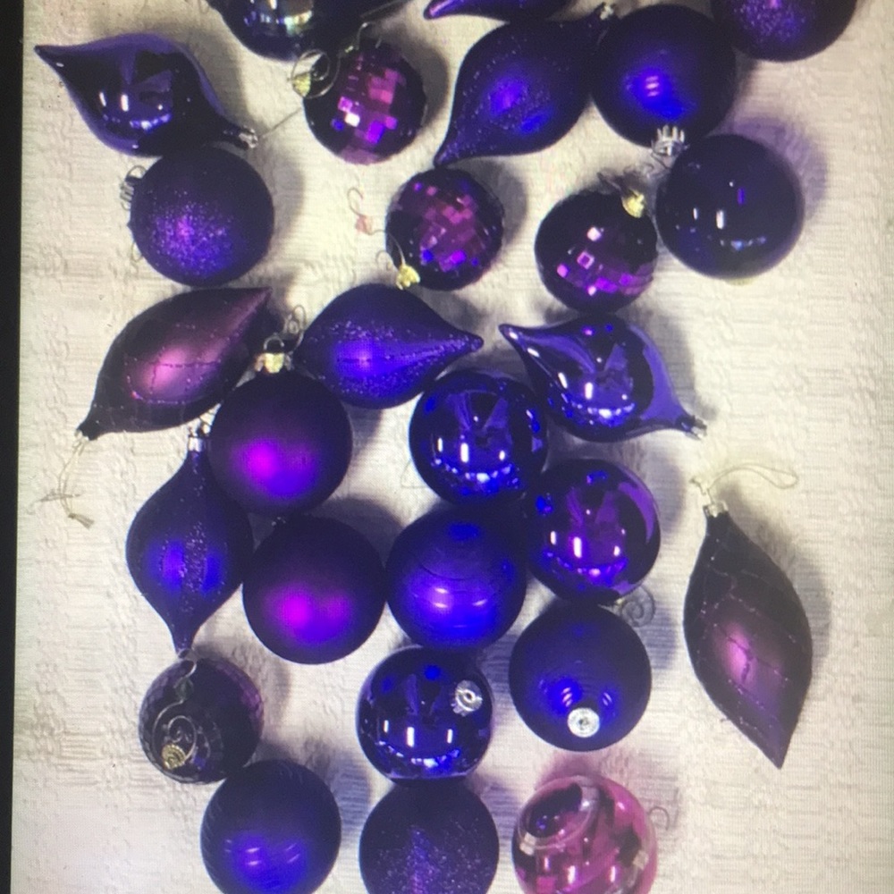 Purple grape Christmas ornaments 30 glass and plastic balls $20.00